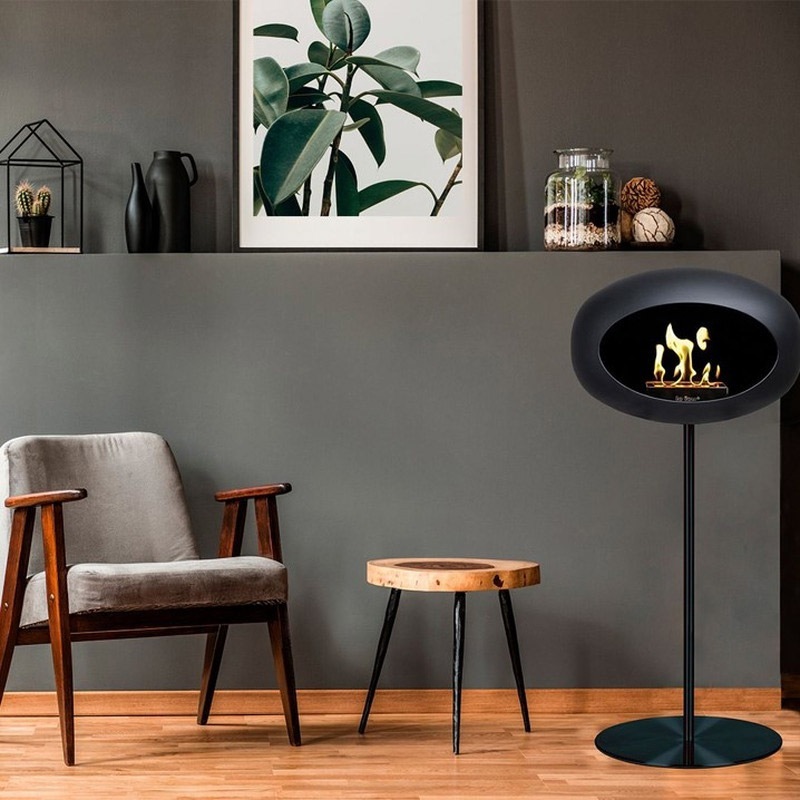 Le Feu GROUND STEEL HIGH BLACK Bioethanol-Kamin