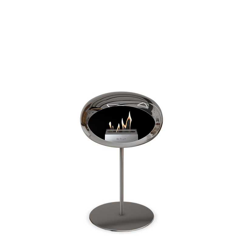 Le Feu GROUND STEEL LOW Chromed Silver Bioethanol-Kamin